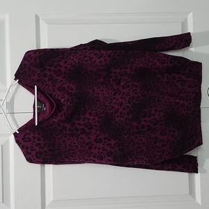 Purple Rush Leopard Long Sleeve Top from i Jeans by Buffalo, Medium
